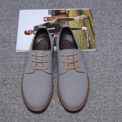 Plus Shoes Men Suede Leather Shoes Solid Color