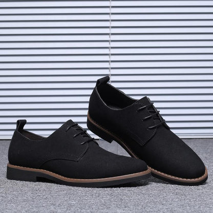 Plus Shoes Men Suede Leather Shoes Solid Color