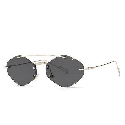 Rahmenlose Sonnenbrille aus Metall für Damen