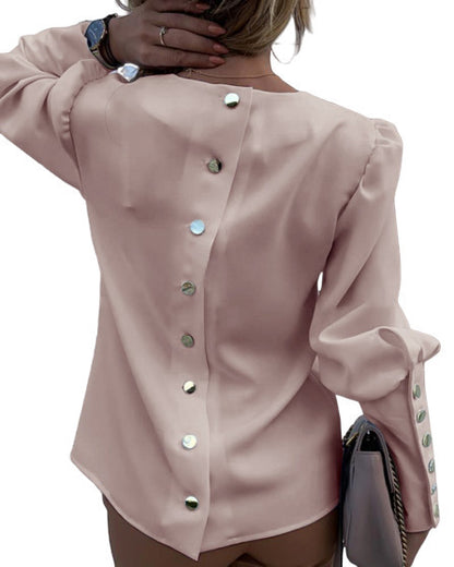 Elegant Women Button Blouse Shirt