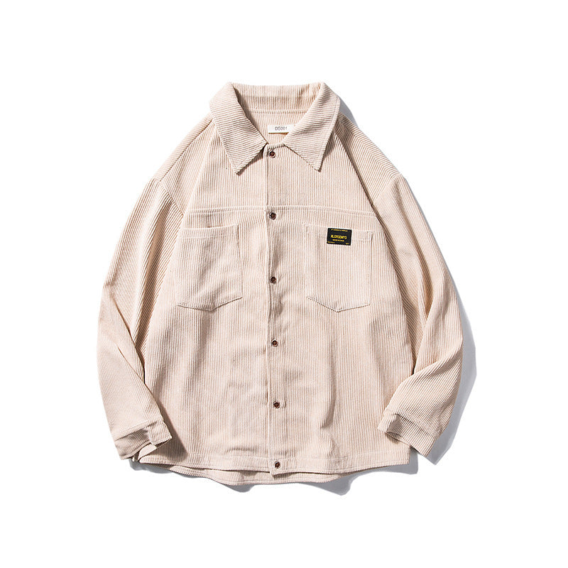 Corduroy Long Sleeve Shirt Men