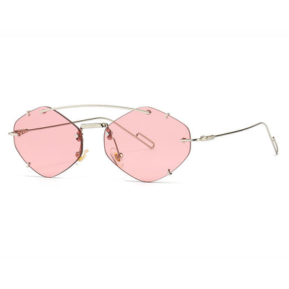 Metal Frameless Sun Glasses Women